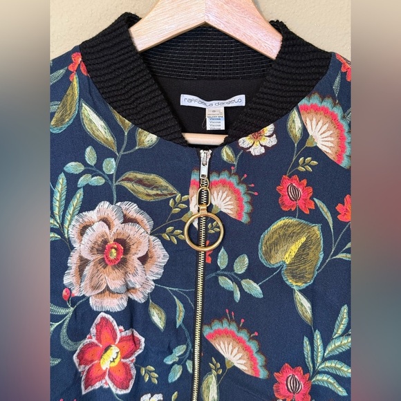 Rafaella D’Angelo Floral Front Zip Bomber Jacket Size Small - Picture 5 of 8
